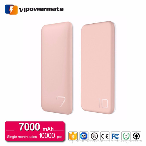 Big capacity portable dual usb mobile power bank charger battery 7000mah smartphones